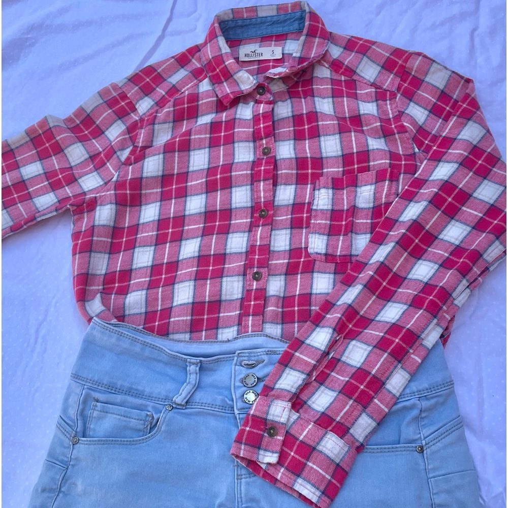 Holister Pink Flannel Cotton Free Shipping